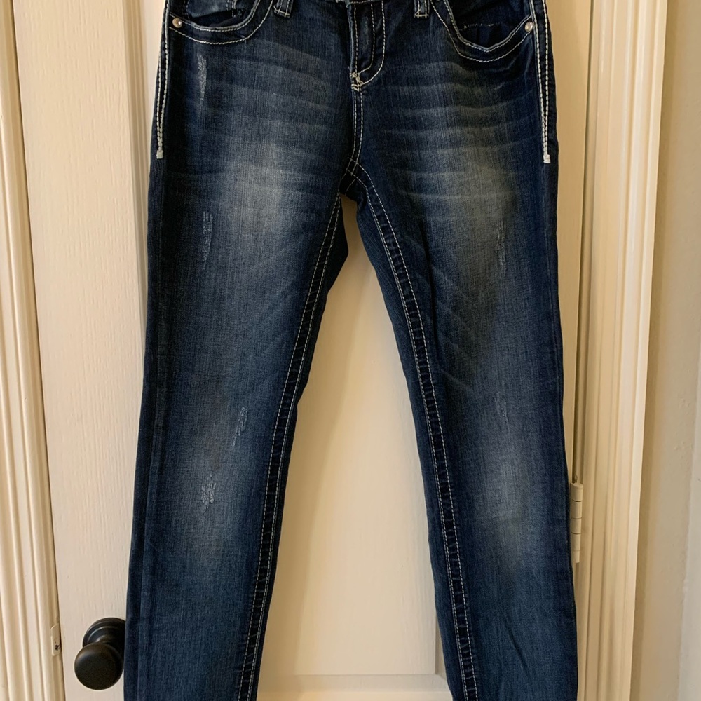 Daytrip Blue Skinny Jeans with Faded Wash